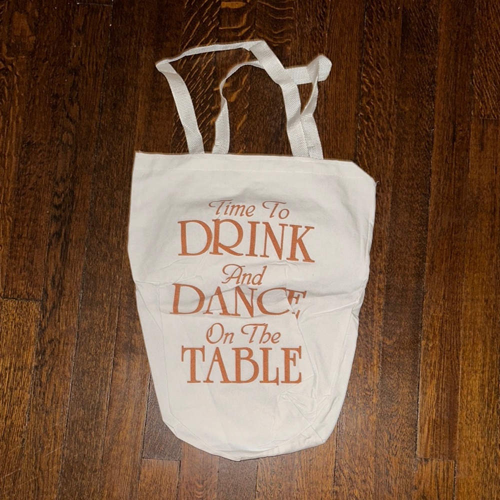 White Tote Bag with Fun Quote
